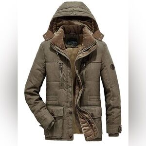 ❤️ Men's Brown Winter Utility Hooded Jacket